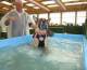Diezel German Shepherd swimming at Dog Swim Spa